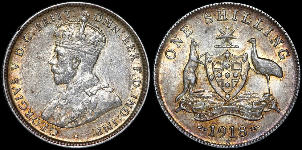 Thumbnail: Australia. George V, 1911-36. Shilling, 1918 M. Melbourne Mint.