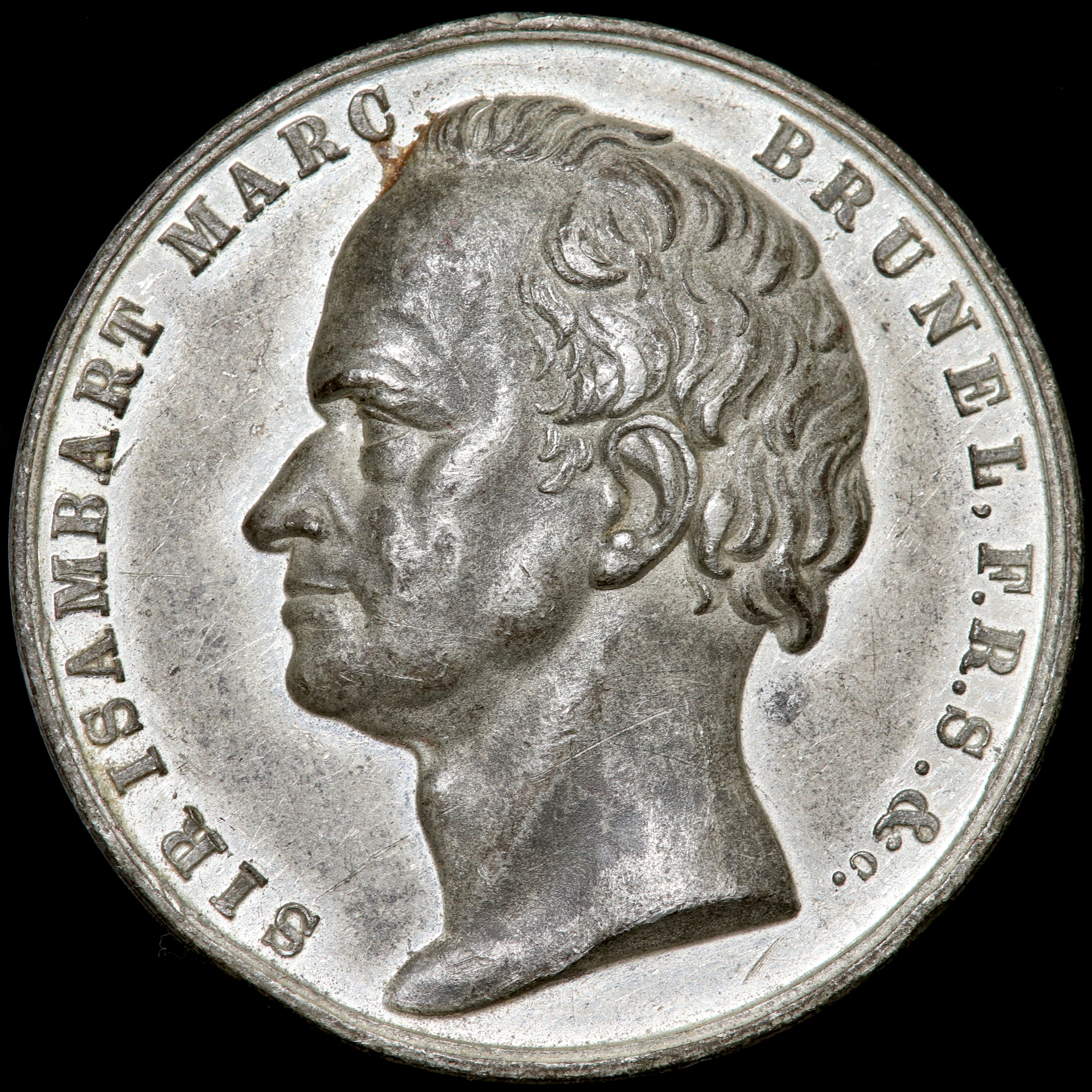 Opening Of Thames Tunnel, 1843. Isambart Marc Brunel. White Metal Medal. Rare.