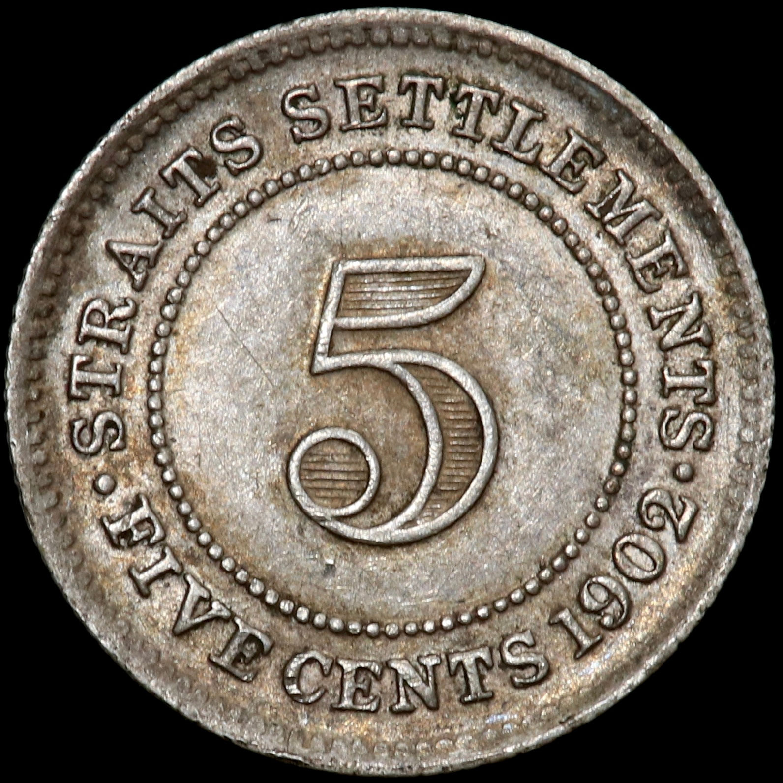 Straits Settlements. Edward VII, 1902-10. 5 Cents, 1902.