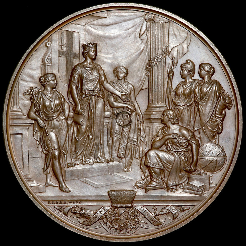 Opening Of The New Council Chamber, Guildhall, 1884. Bronze Medal. 77mm.