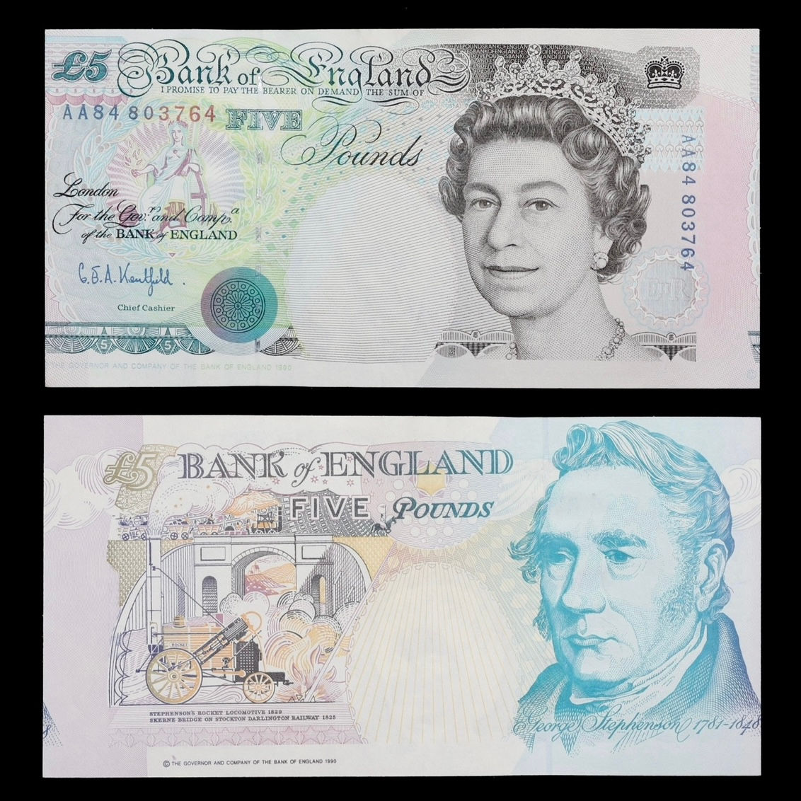 Bank Of England. Error Five Pounds £5 Banknote. AA84. Misalignment Error.