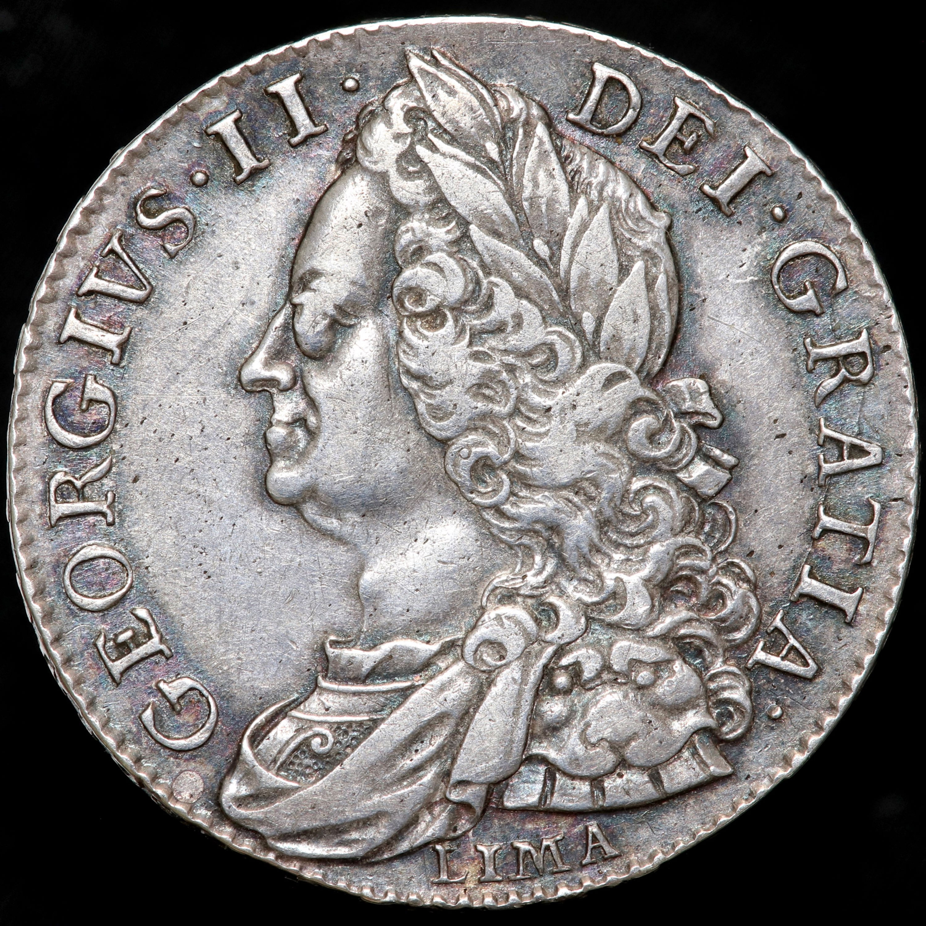 George II, 1727-60. Halfcrown, 1746. LIMA. NONO Edge.
