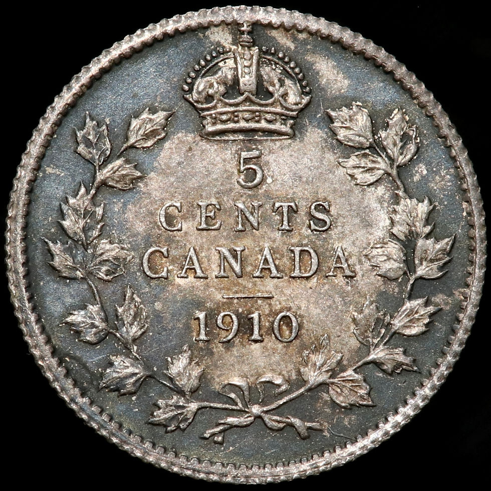 Thumbnail: Canada. Edward VII, 1902-10. 5 Cents, 1910.