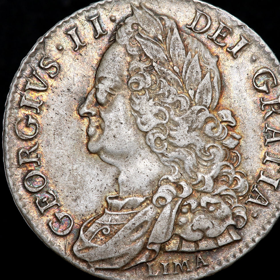 Thumbnail: George II, 1727-60. Halfcrown, 1746. LIMA. NONO Edge.