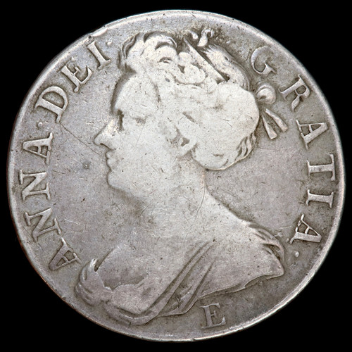 Anne, 170214. Crown, 1708 E. SEPTIMO Edge. Edinburgh Mint. Coins