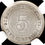 Thumbnail: Straits Settlements. Victoria, 1837-1901. Five Cents, 1895. NGC MS64.