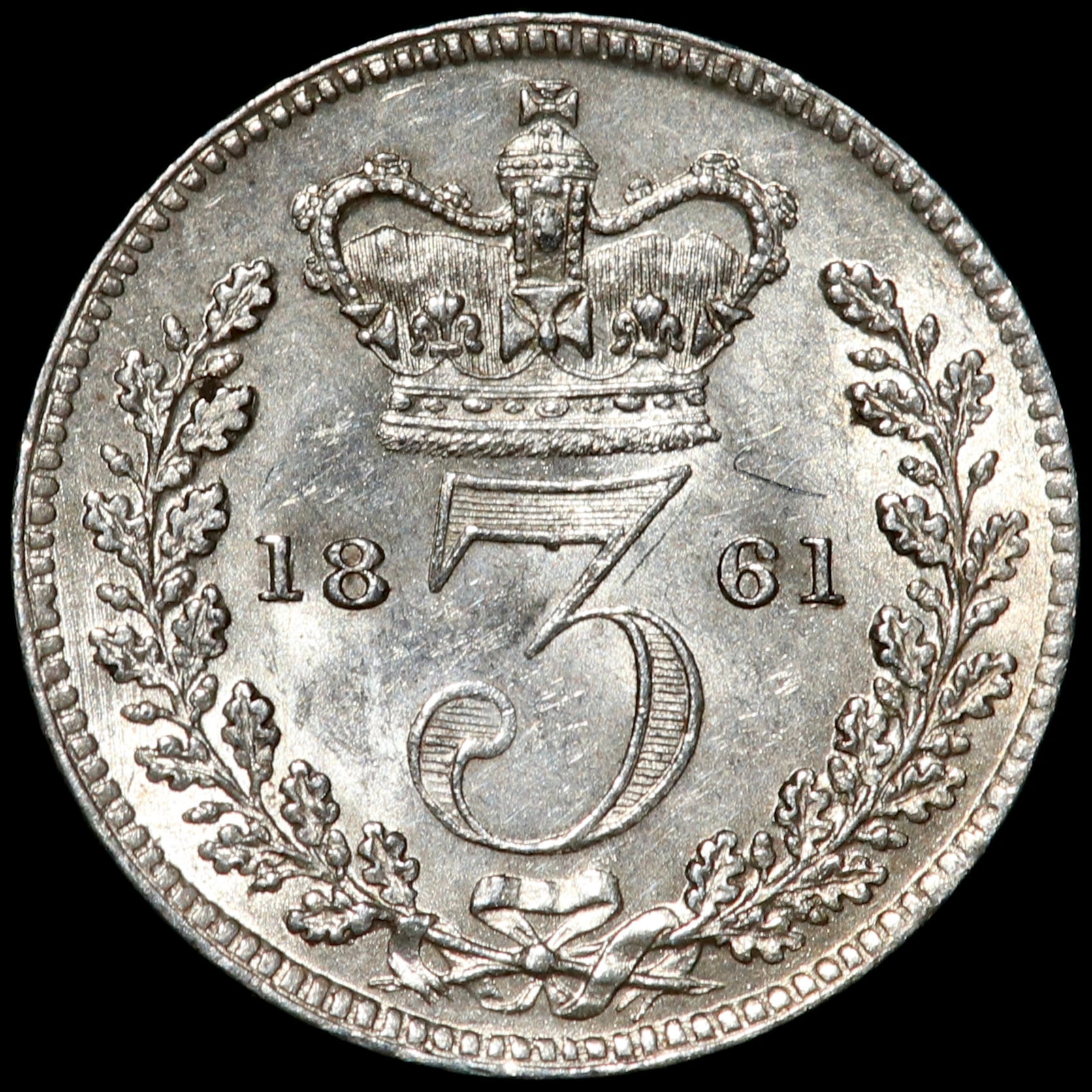 Victoria, 1837-1901. Threepence 3d, 1861. Scarce.