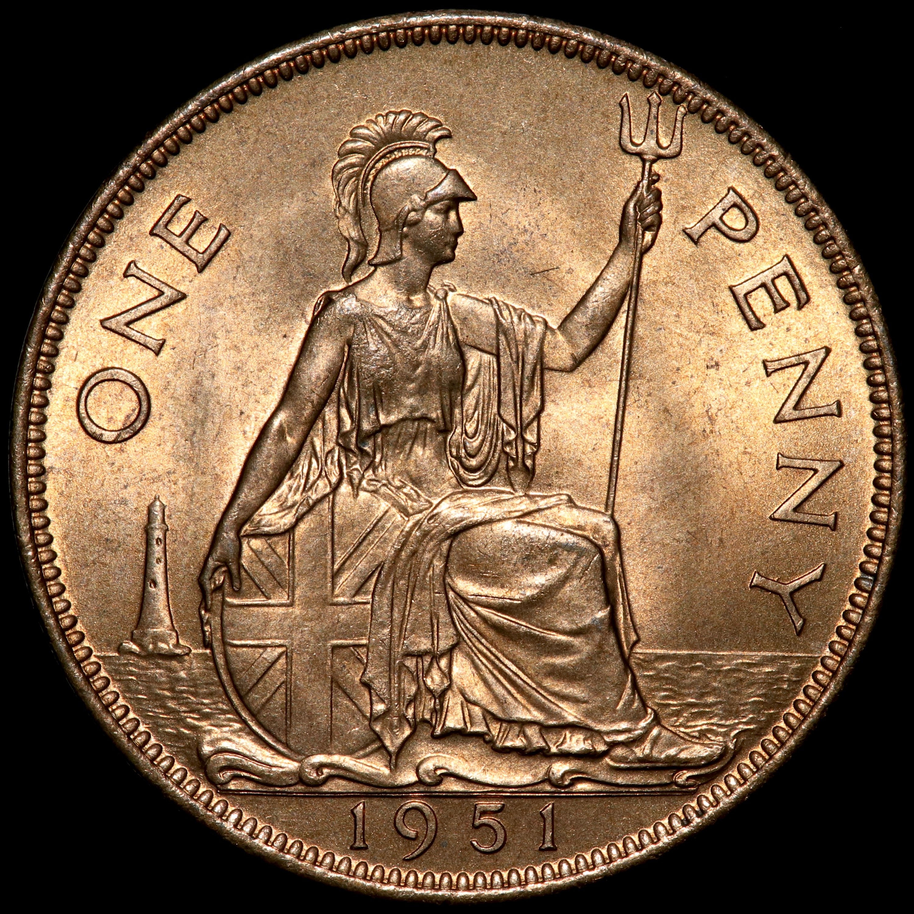George VI, 1937-52. Penny, 1951. Scarcer Year.