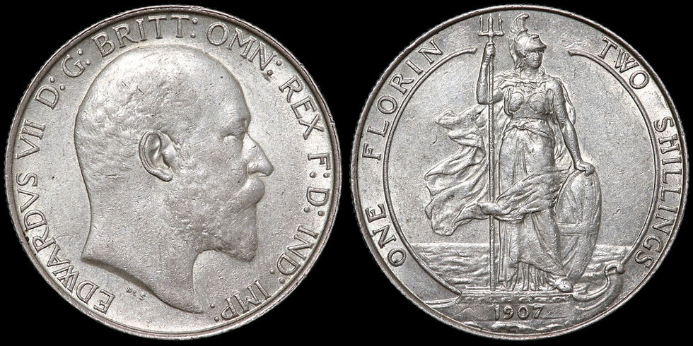 Thumbnail: Edward VII, 1902-10. Florin, 1907.