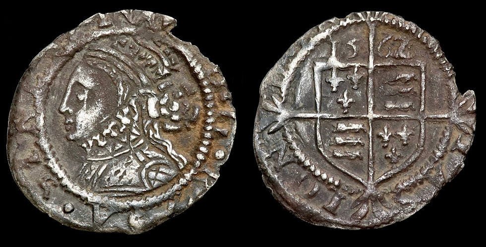 Thumbnail: Elizabeth I, 1558-1603. Threefarthings, 1562. Scarce.