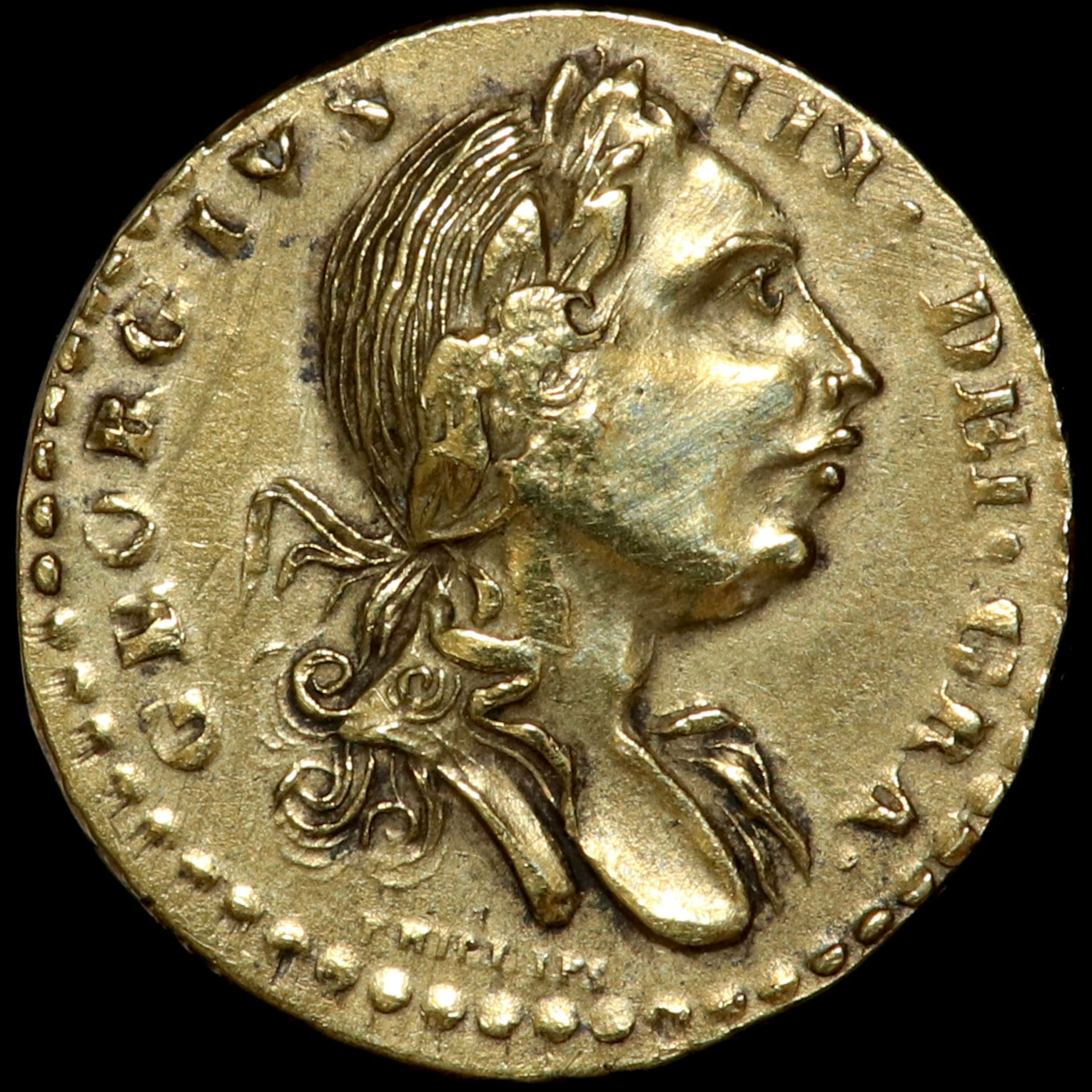 George III, 1760-1820. Brass 1/4 Guinea Coin Weight. By Philips.