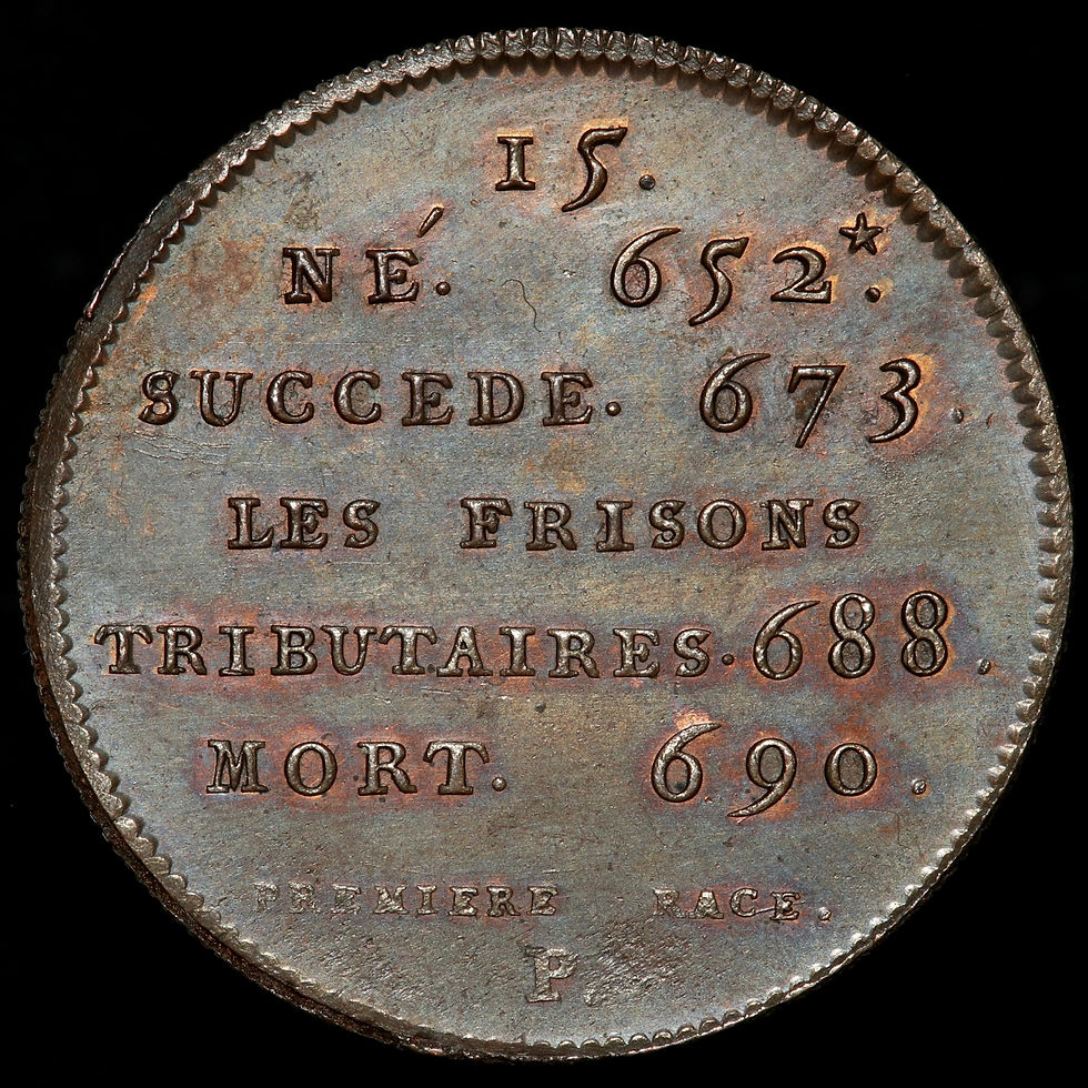 Thumbnail: Kings Of France Medallic Series. Thierry I, 673-691. Copper Medal.