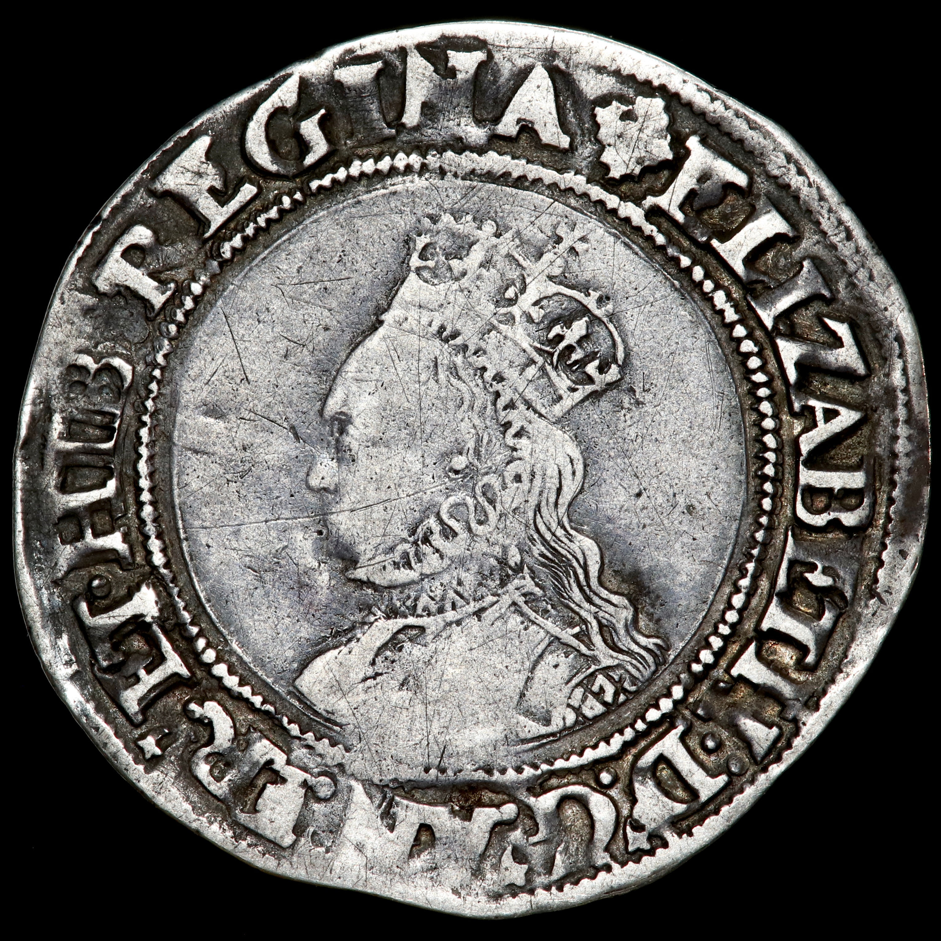 Elizabeth I, 1558-1603. Shilling, mm. Cross Crosslet, 1560-61. Second Issue.