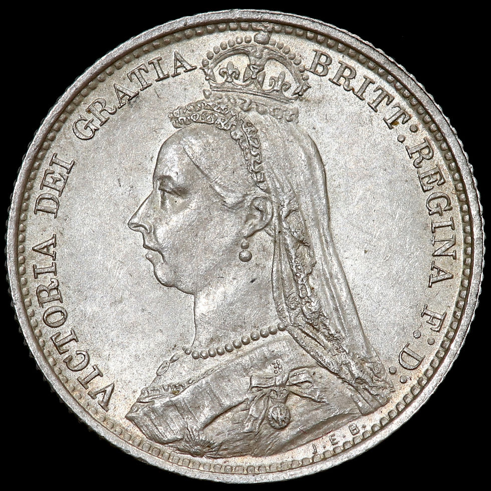 Thumbnail: Victoria, 1837-1901. Sixpence, 1887. Withdrawn Type.