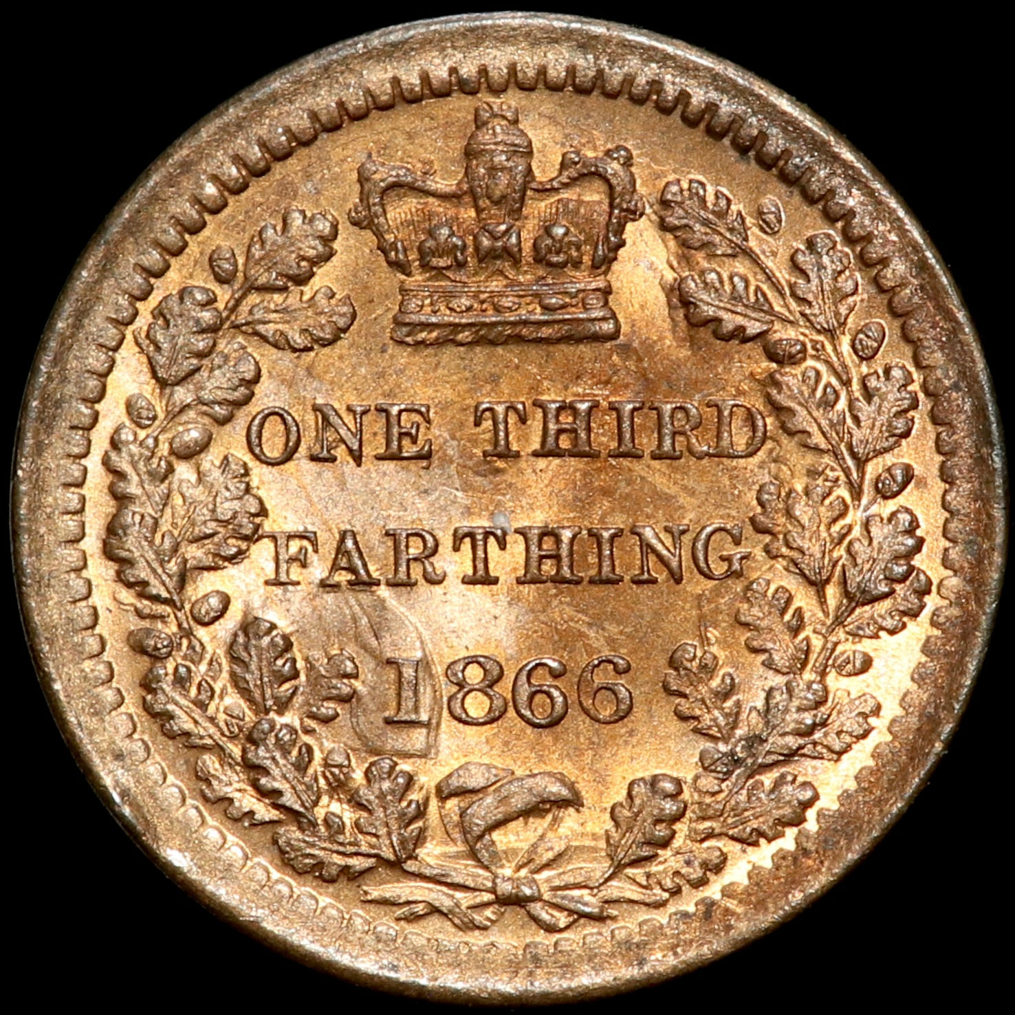 Victoria, 1837-1901. Third Farthing, 1866.