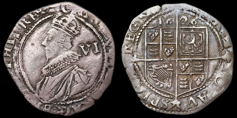 Thumbnail: Charles I, 1625-49. Sixpence, 1626, mm. Cross Calvary. Group B. Scarce.