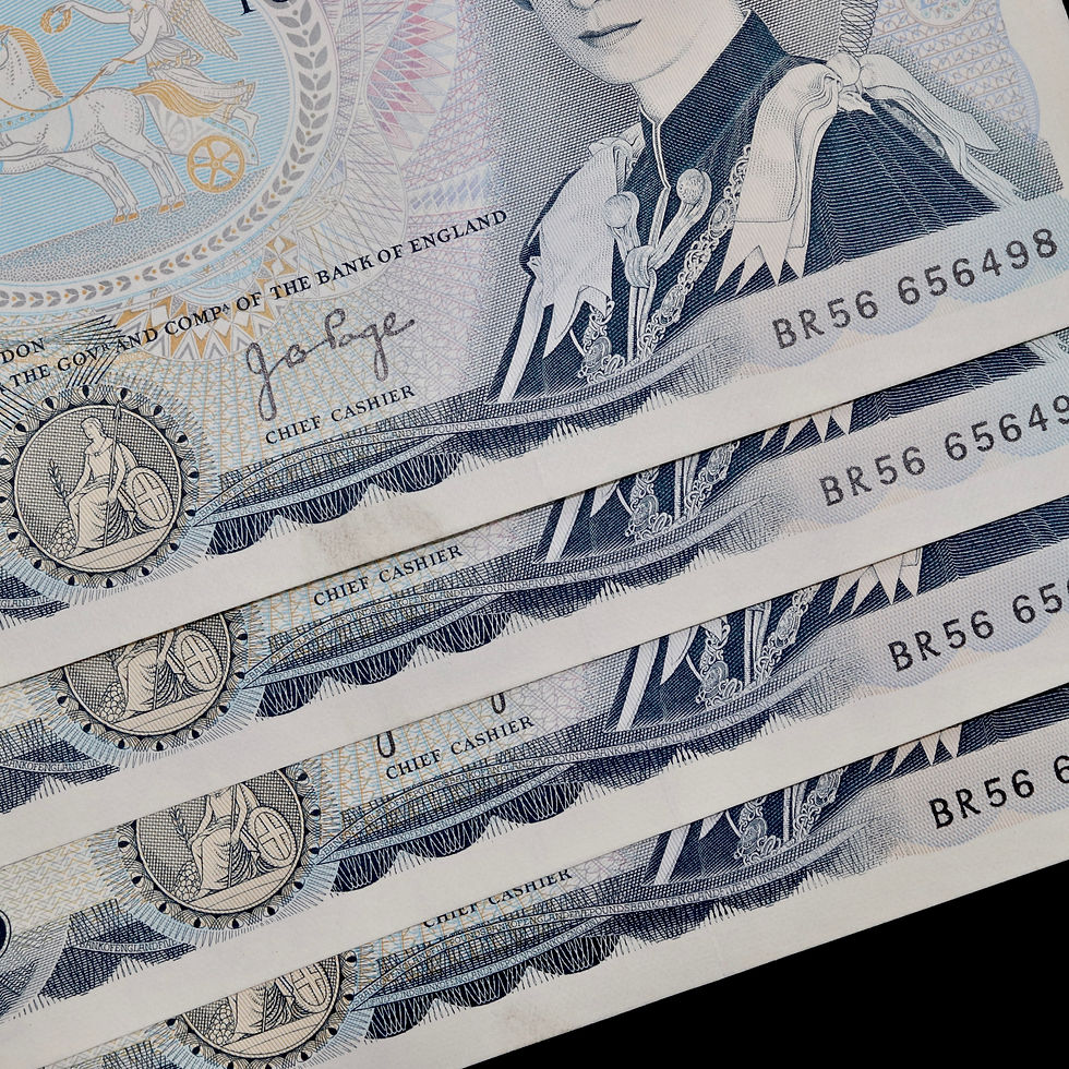 Thumbnail: Bank Of England. Elizabeth II, 1952-2022. Consecutive Five Pounds £5 Banknotes.