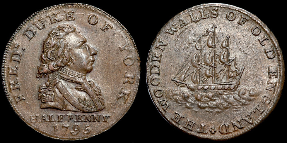 Thumbnail: Frederick Duke Of York. Halfpenny Token, 1795.