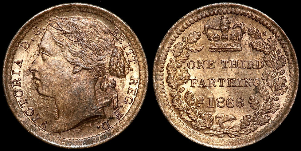 Thumbnail: Victoria, 1837-1901. Third Farthing, 1866. Choice And Scarce.