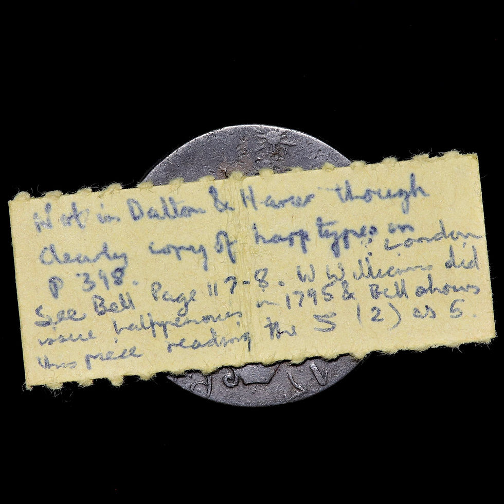 Thumbnail: Contemporary Evasion Halfpenny, 1792. W Williams, North Wales. Date Error. Rare.