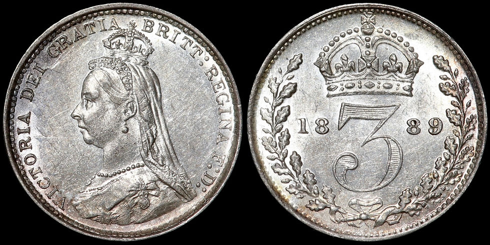 Thumbnail: Victoria, 1837-1901. Threepence 3d, 1889.