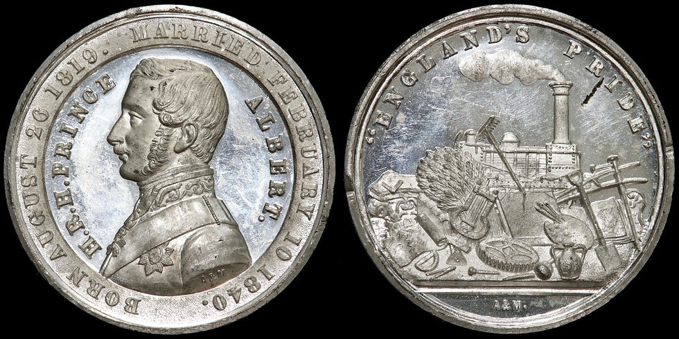 Thumbnail: Victoria And Albert. Pair Of Medals, The New Coal Market And “England’s Pride”.