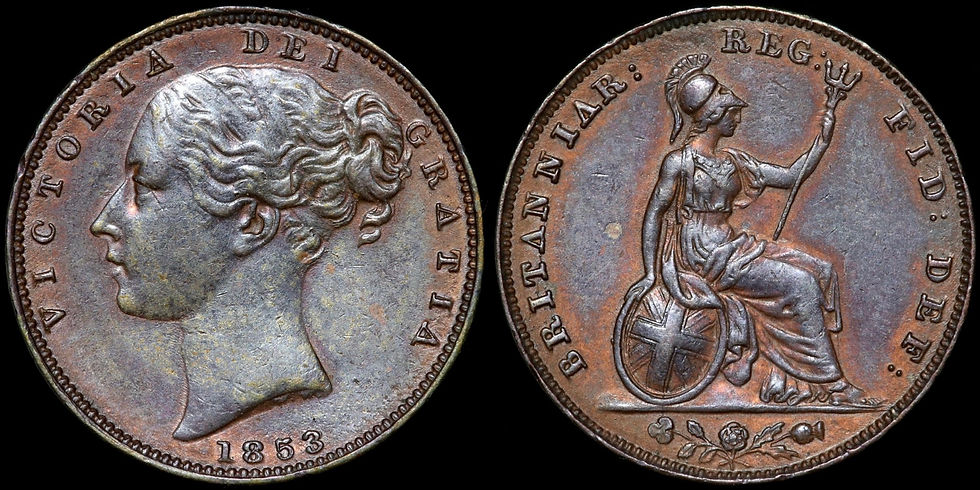 Thumbnail: Victoria, 1837-1901. Farthing, 1853. Unbarred A’s In Britannia. Rare.