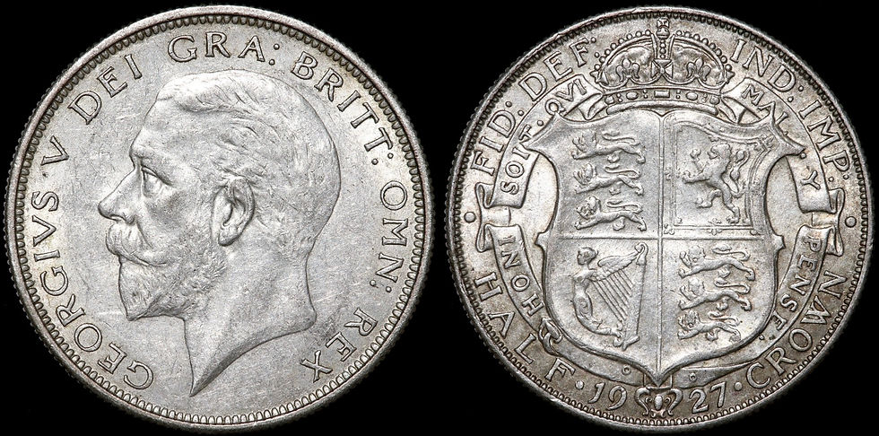 Thumbnail: George V, 1910-36. Halfcrown, 1927. First Reverse. Modified Portrait.