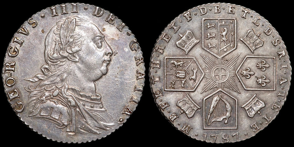Thumbnail: George III, 1760-1820. Sixpence, 1787. With Semée Of Hearts.  