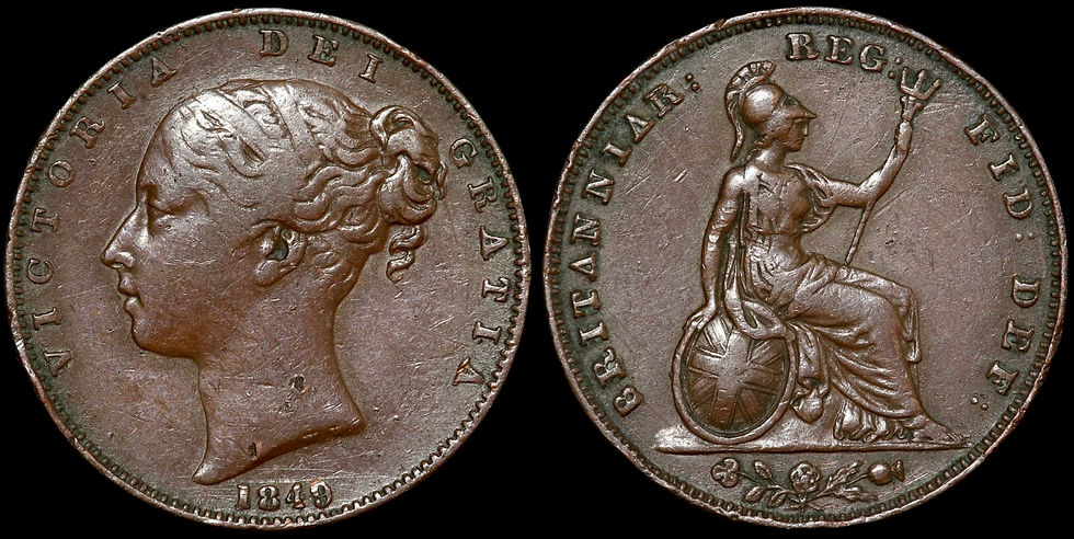 Thumbnail: Victoria, 1837-1901. Farthing, 1849. Scarce.