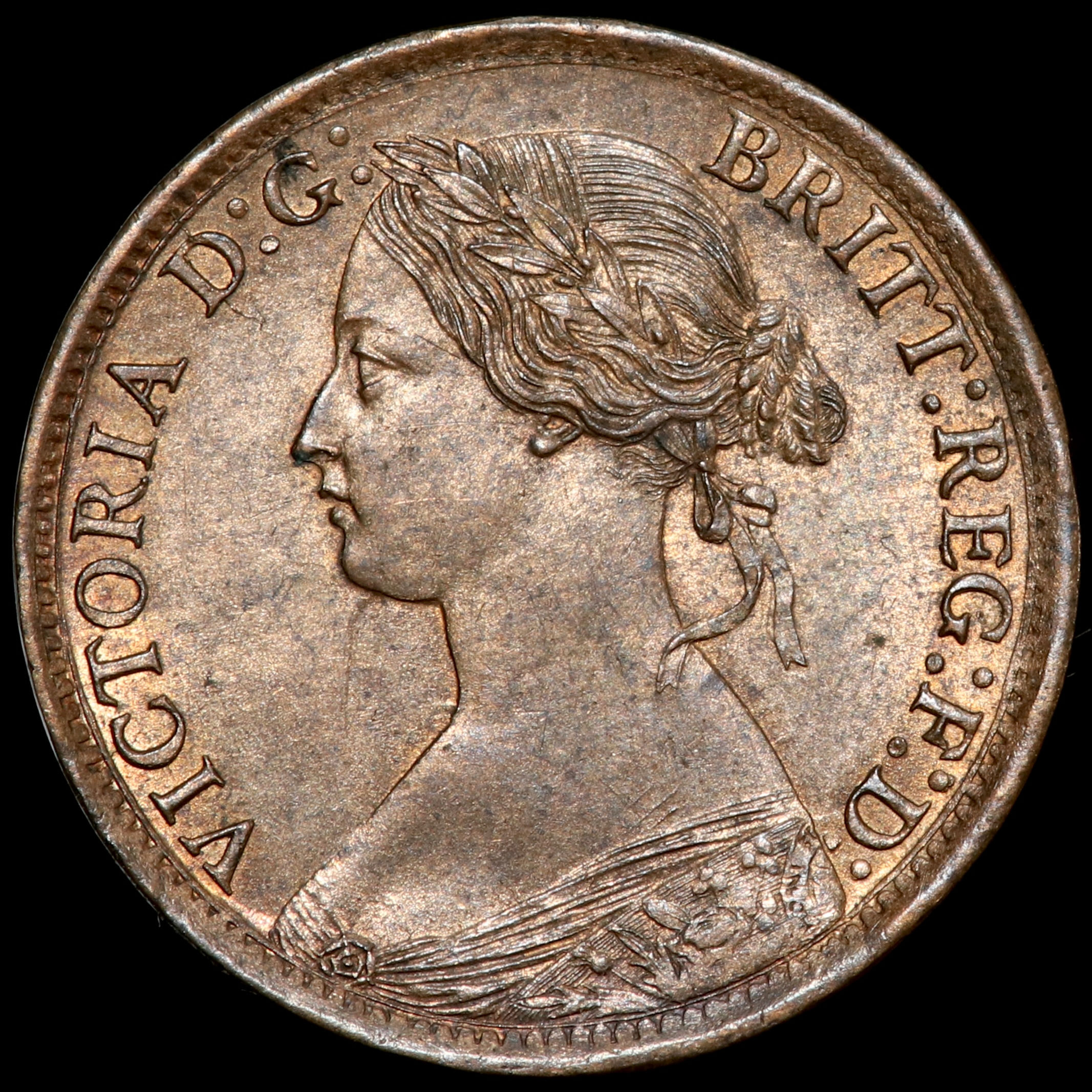Victoria, 1837-1901. Farthing, 1861. Five Berries.