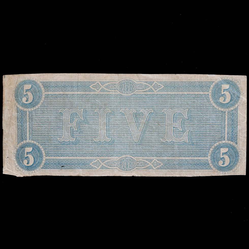 Thumbnail: The Confederate States Of America. Richmond Five Dollars $5 Banknote, 1864.