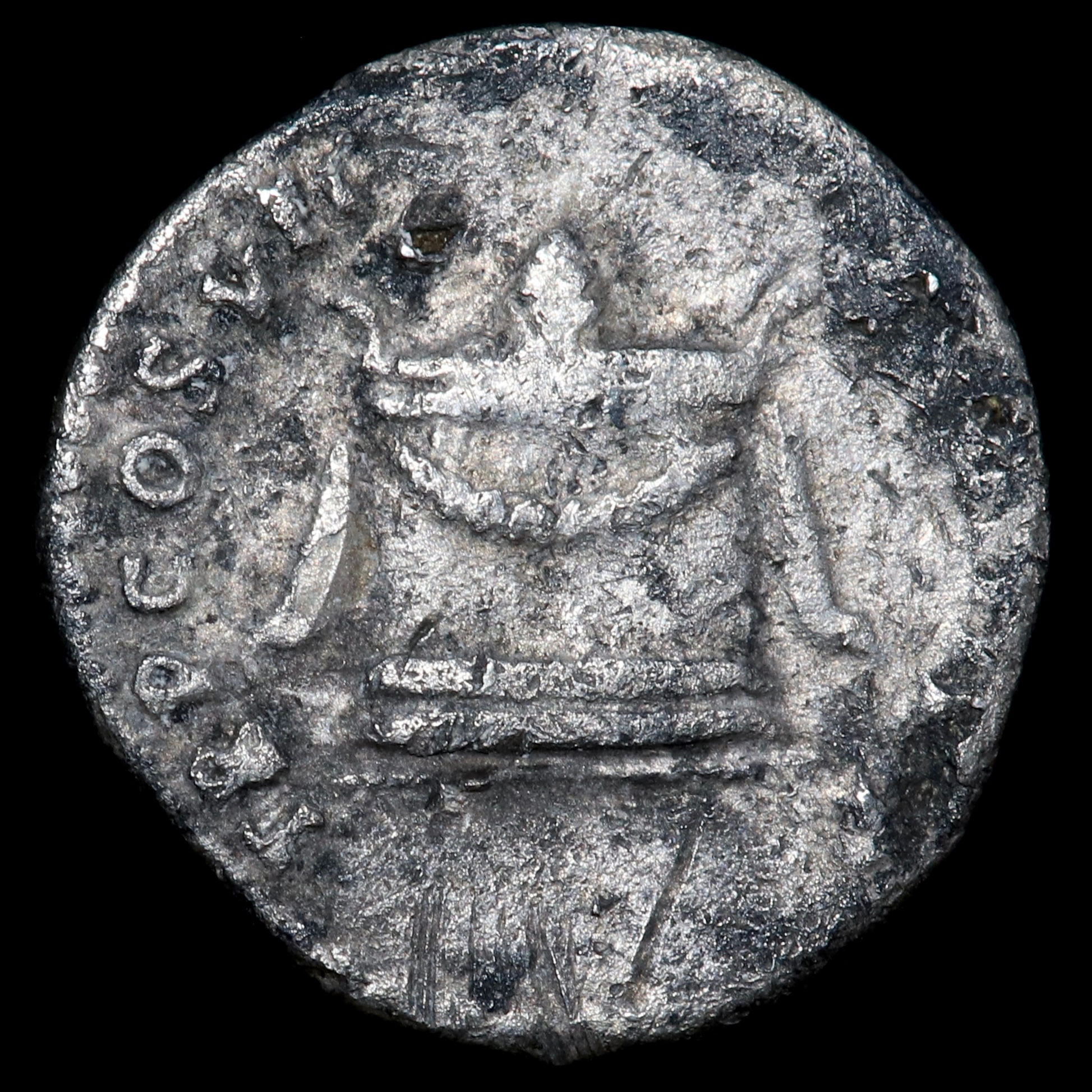 Roman Empire. Domitian, 81-96 AD, As Caesar Under Titus. AR Denarius. Altar.