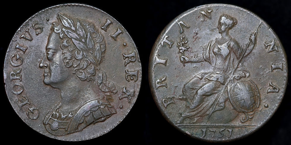 Thumbnail: George II, 1727-60. Halfpenny, 1751.