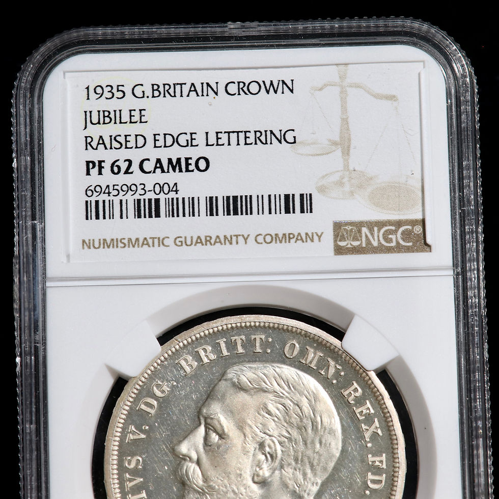 Thumbnail: George V, 1911-36. Proof Crown, 1935. Raised Edge. Scarce. PF62 Cameo.
