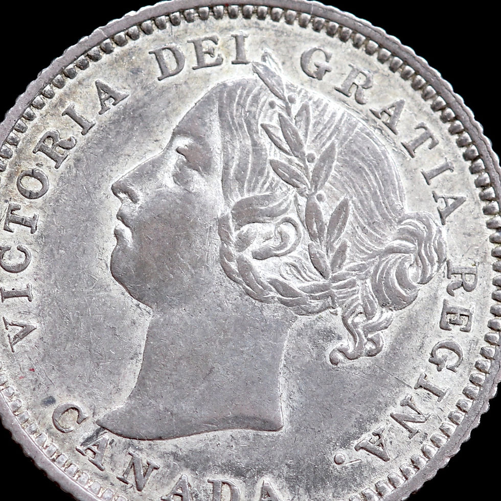 Thumbnail: Canada. Victoria, 10 Cents, 1886. Obverse 5, Large Knobbed 6. Ex Seaby, 1963.