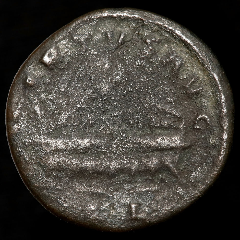 Thumbnail: Roman Empire. Allectus (Usurper), 293-296 AD. AE Quinarius. QL Mint, London.
