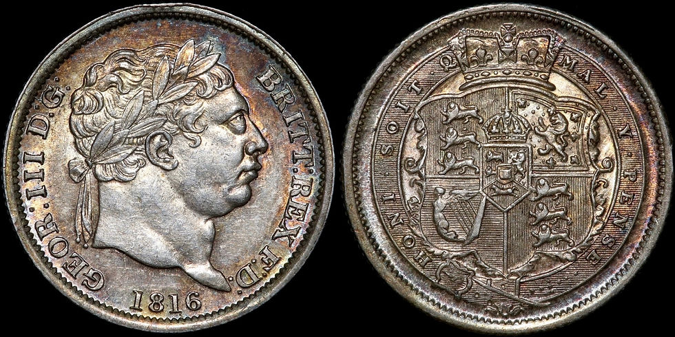 Thumbnail: George III, 1760-1820. Shilling, 1816. Choice Tone.