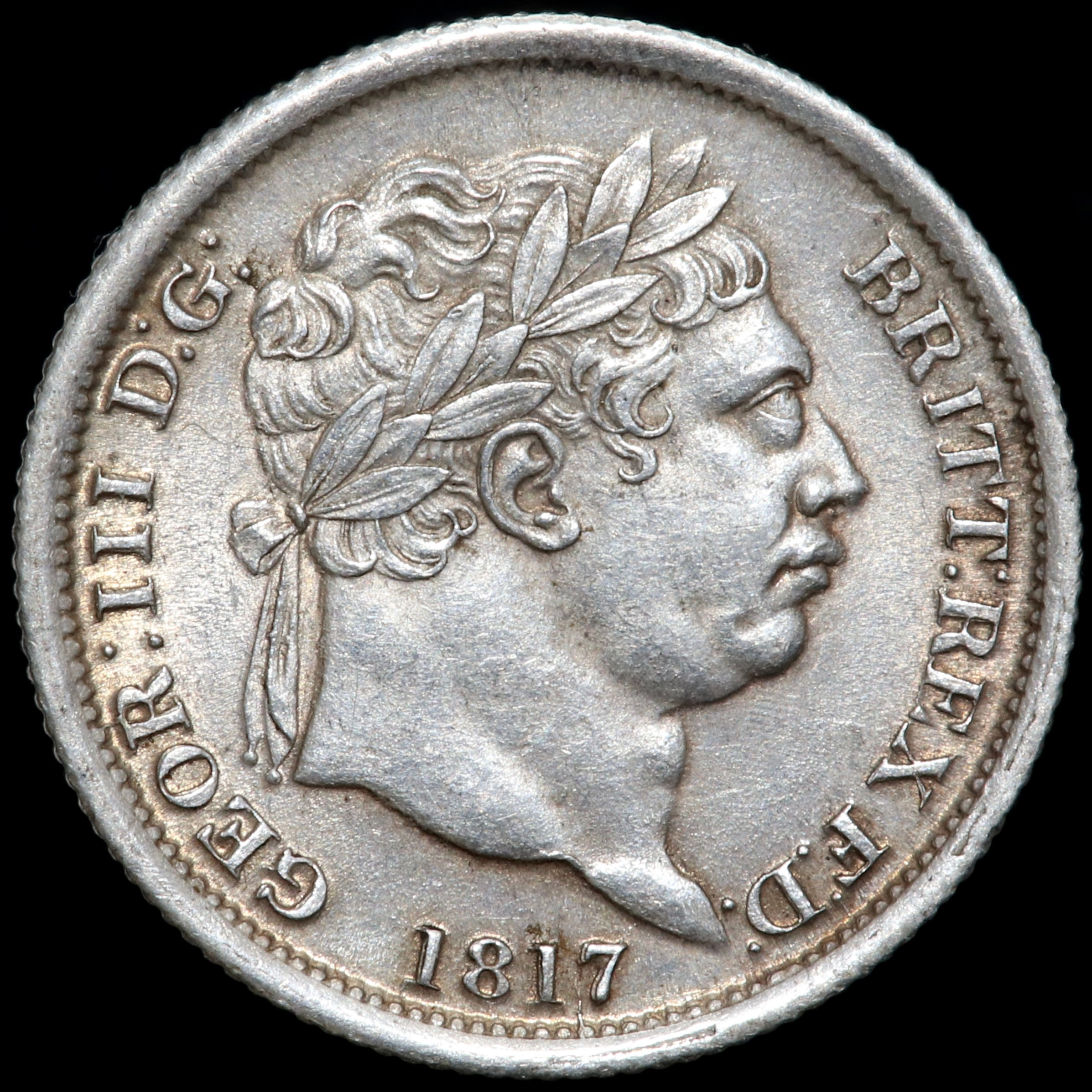 George III, 1760-1820. Shilling, 1817. Unbarred H In Honi. 