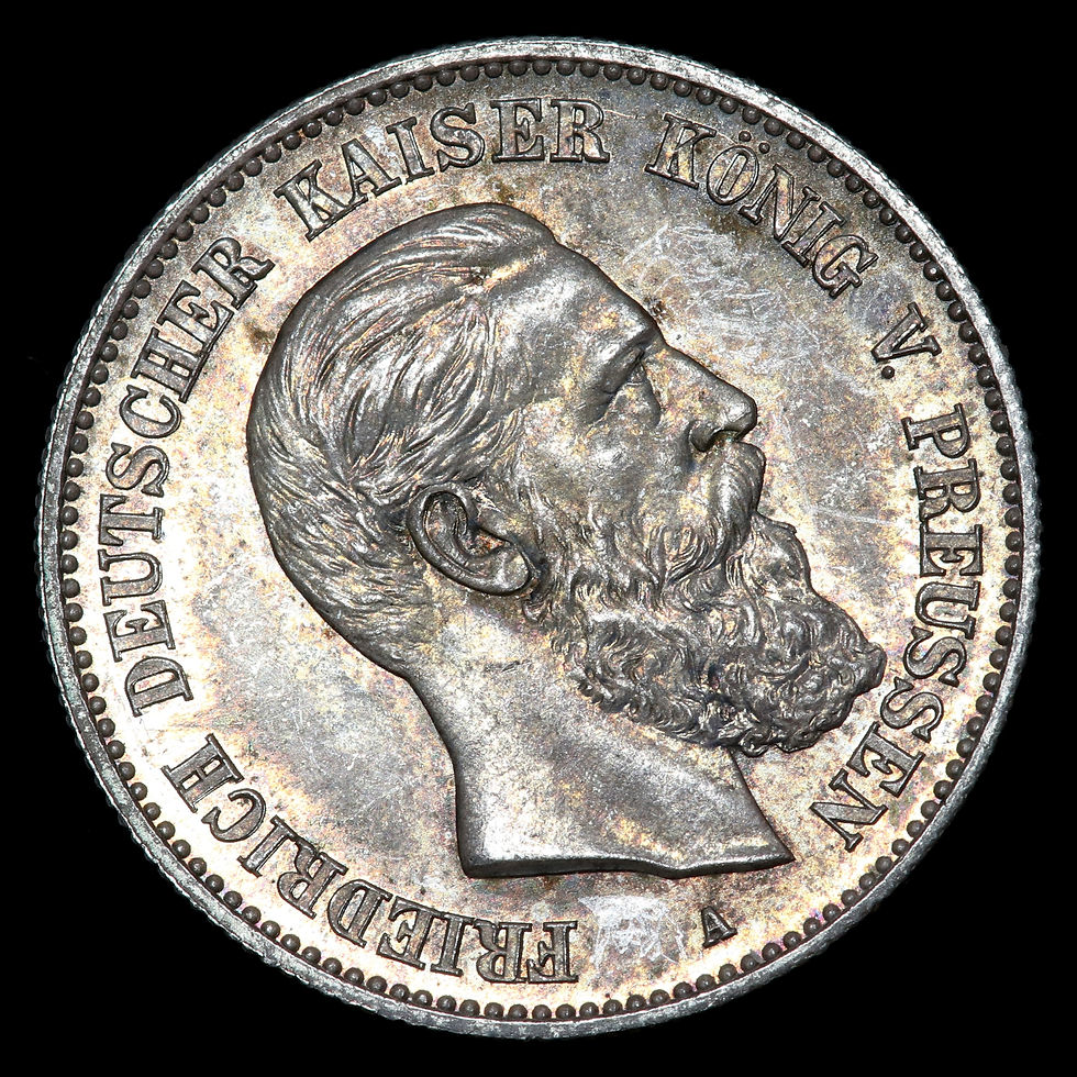 Thumbnail: German States, Prussia. Frederich III, 1888. 2 Marks, 1888 A. Berlin Mint.