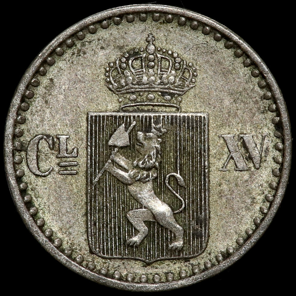 Thumbnail: Norway. Carl XV. 2 Skilling, 1871.