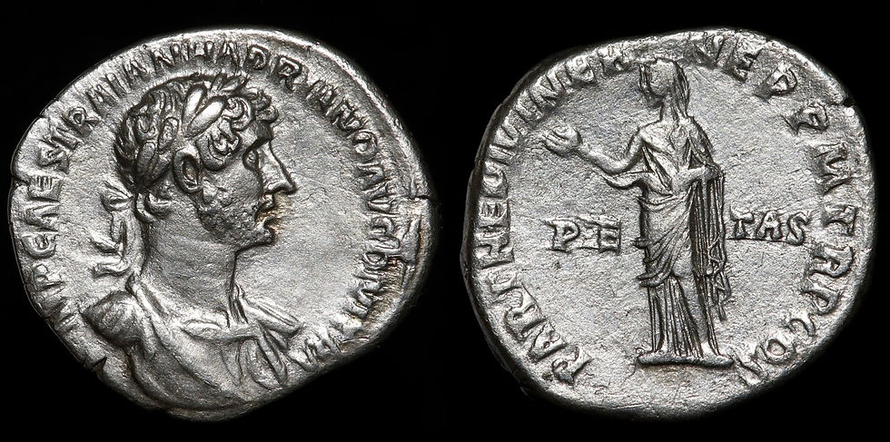 Thumbnail: Roman Empire. Hadrian, 117-138 AD. AR Denarius. Rome Mint.