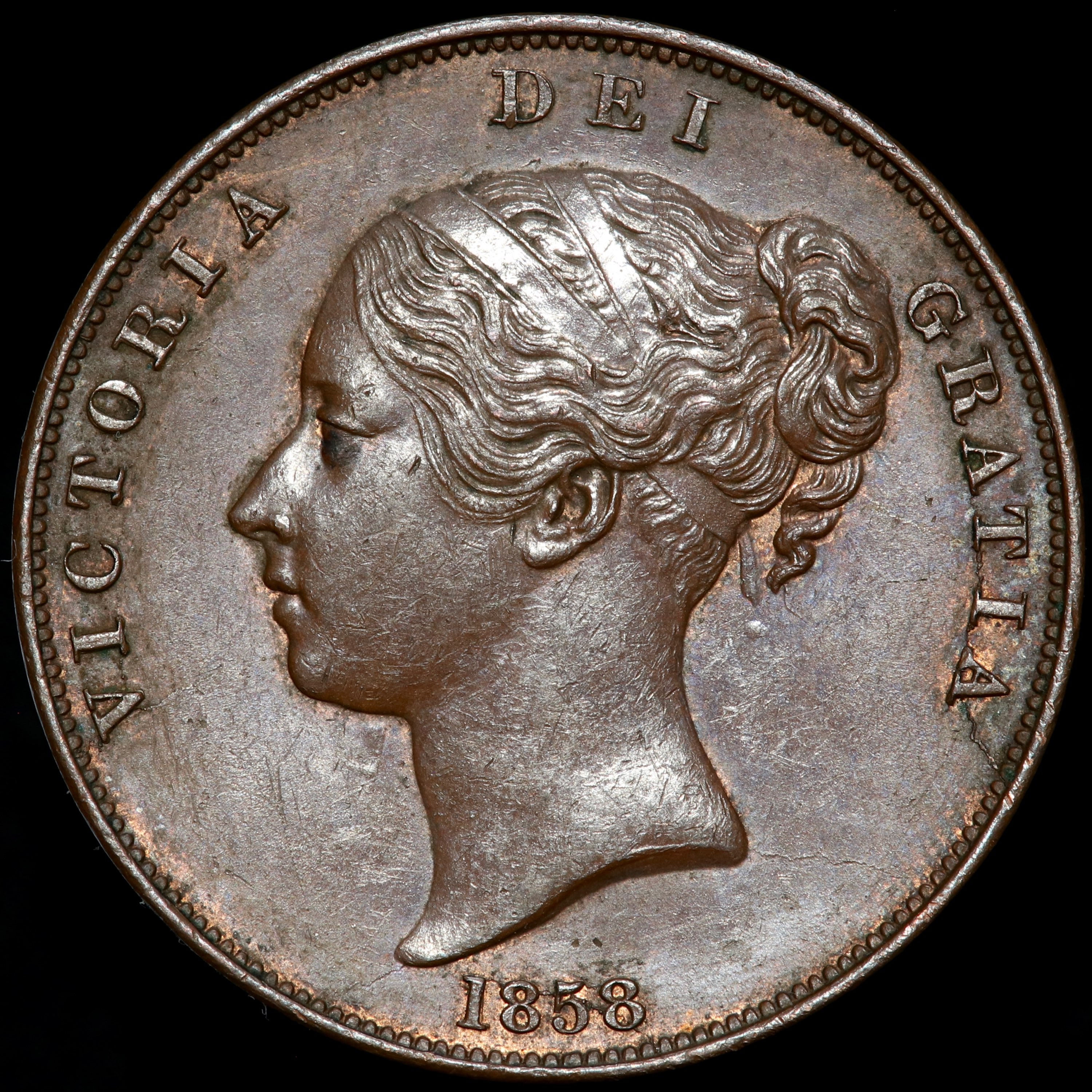 Victoria, 1837-1901. Penny, 1858. No WW.