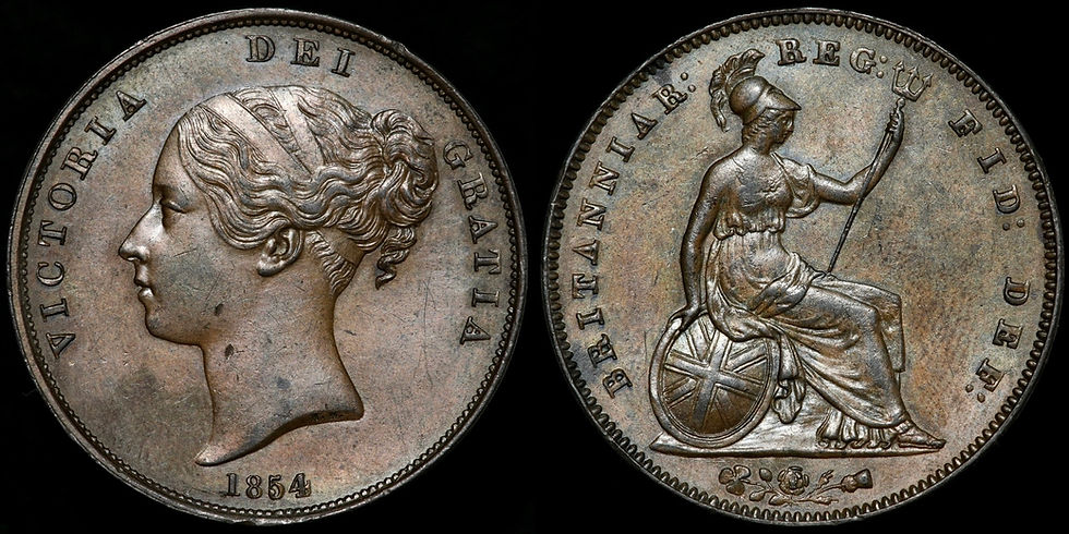 Thumbnail: Victoria, 1837-1901. Penny, 1854. Plain Trident.