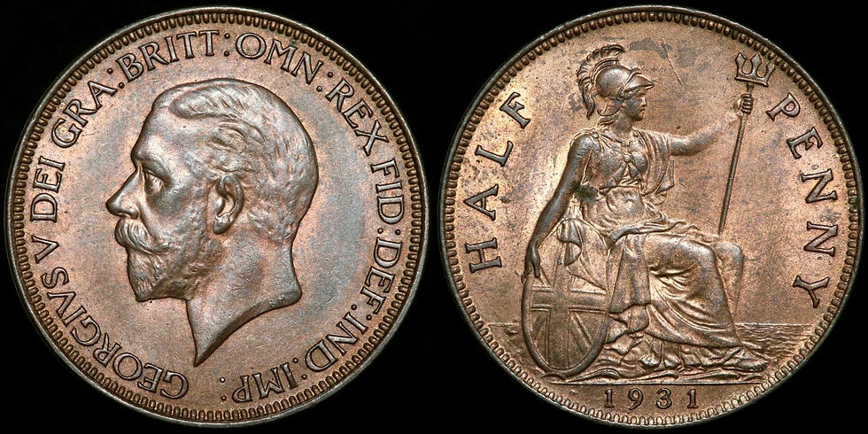 Thumbnail: George V, 1910-36. Halfpenny, 1931.