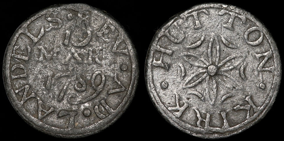 Thumbnail: Georgian Communion Token, 1789. Hutton, Kirk, Scotland.