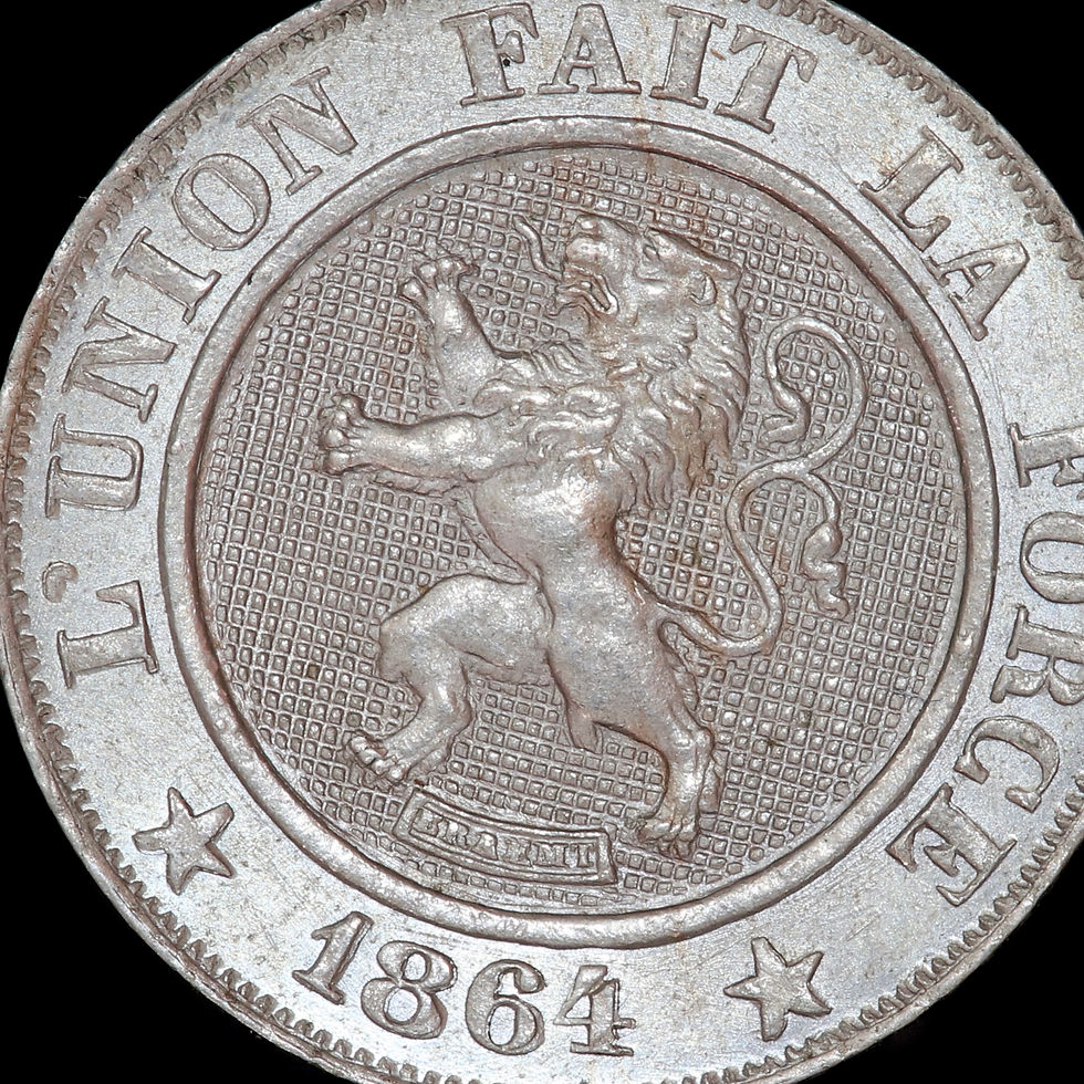 Thumbnail: Belgium. Leopold I, 1831-65. 10 Centimes, 1864. Choice.