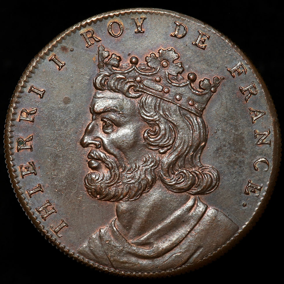 Thumbnail: Kings Of France Medallic Series. Thierry I, 673-691. Copper Medal.