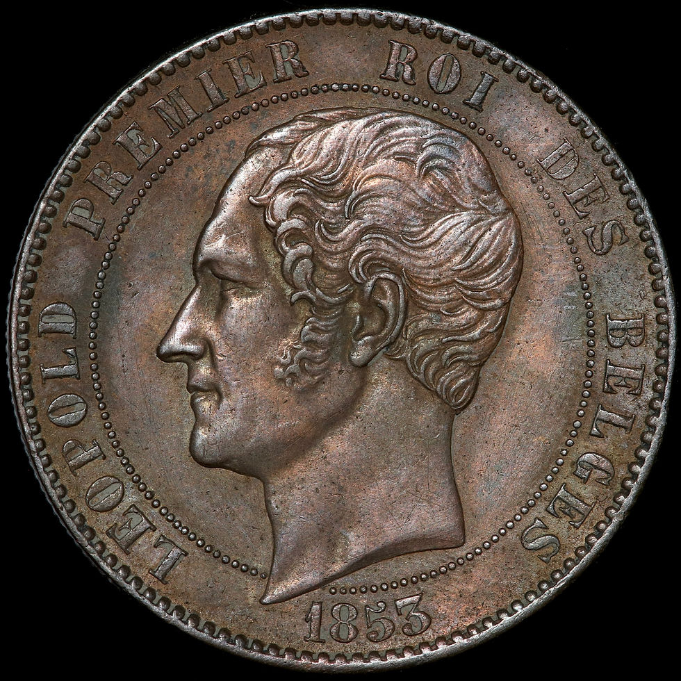 Thumbnail: Belgium. Leopold I, 1831-65. Medal (10 Centimes), 1853. Marriage Celebration.