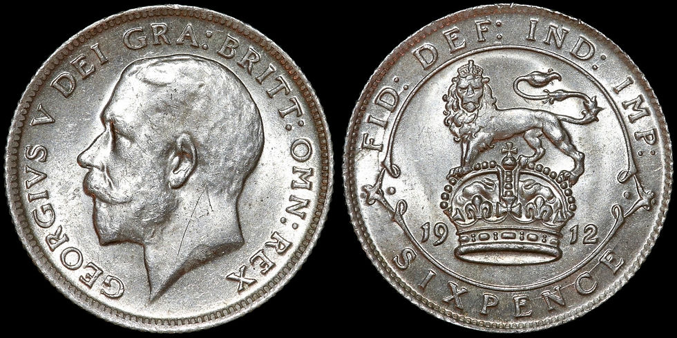 Thumbnail: George V, 1910-36. Sixpence, 1912.